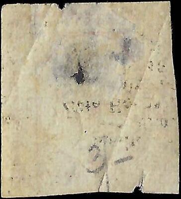 VEGAS - 1861 Two Sicilies, Italy 5s Stamp - Scott 23 - Used - Damaged