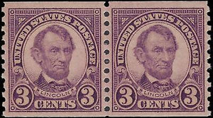 VEGAS - 1924 USA Lincoln Coil Pair - Scott 600 - MNH - Choice Centering