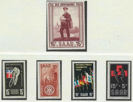 1955 Saar - Scott 253-256, B104 - MNH, Undisturbed OG - Choice!