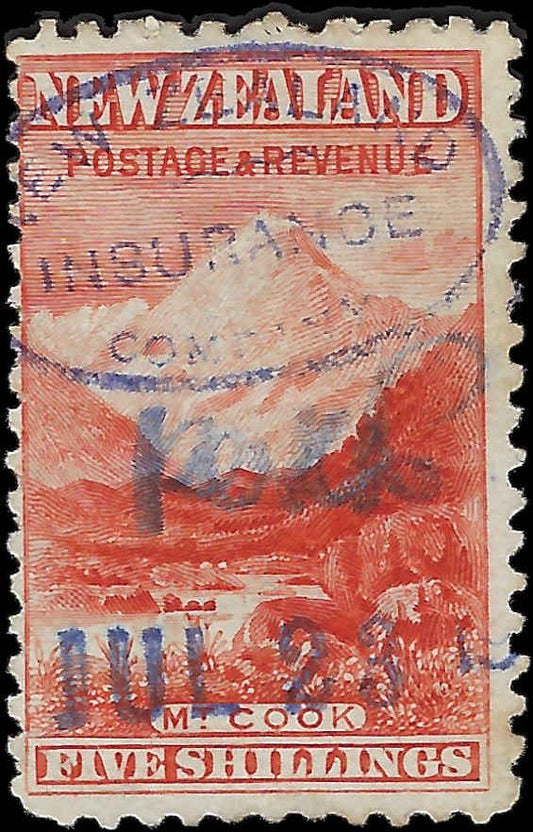 c1898 - New Zealand Mt Cook - Scott 83, Used - Cat= $525!