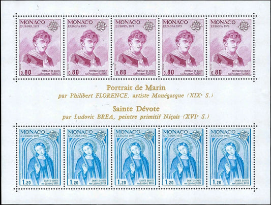 1975 Monaco Souvenir Sheet Europa Issue - Sc# 962a - MNH, OG