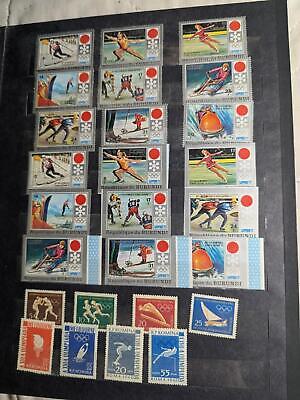 VEGAS - WW Olympics Stamp Collection in Stock Book -Some Better -MNH -19 Photos