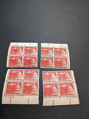 1962 Jet Over Capital Airmail Plate Block Set of 4 Plate #27378 - Scott C64 - MNH