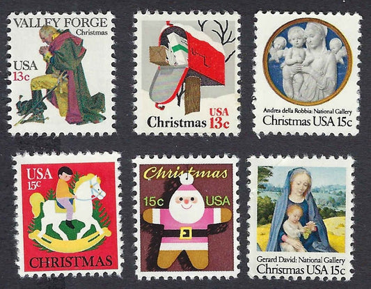 U.S Christmas Stamps 1977-1979 - Complete 6-Stamp Set