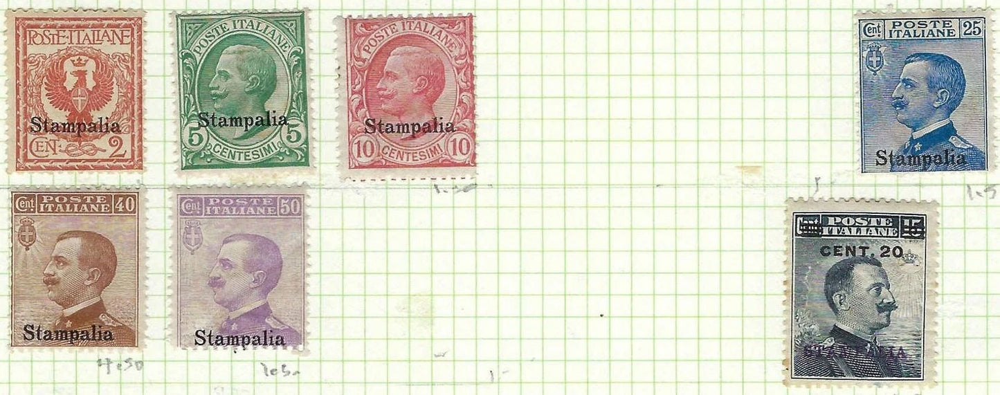 1912-30 Italy Offices In Stampalia Short Set as Shown - Mint Hinged
