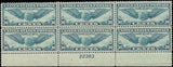 c1939 - #C24 30c Winged Globe Plate # Block of 6 - MNH, OG -Well Centered!