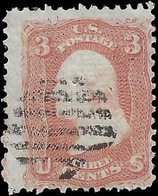 VEGAS - 1868 Washington 3c - Scott 88 "E" Grill - No Hidden Flaws