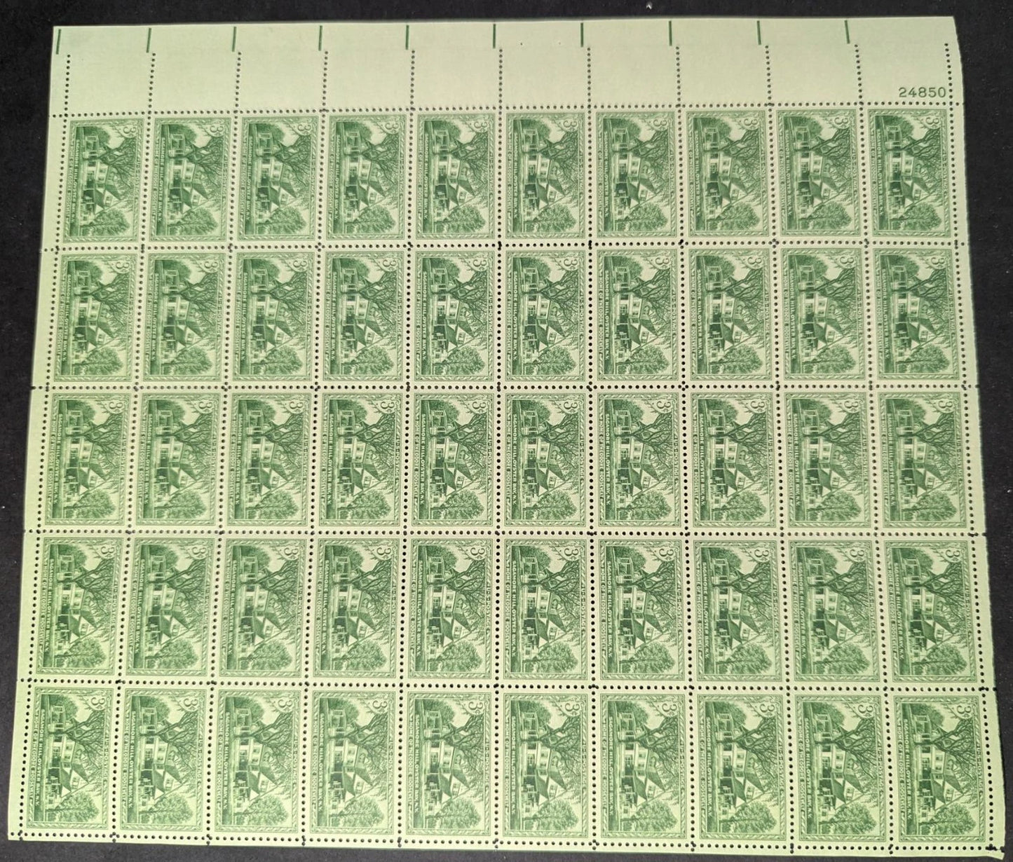 1953 USA Sagamore Hill 3c Sheet -Scott 1023 -MNH, Undisturbed OG - Corner Flaw