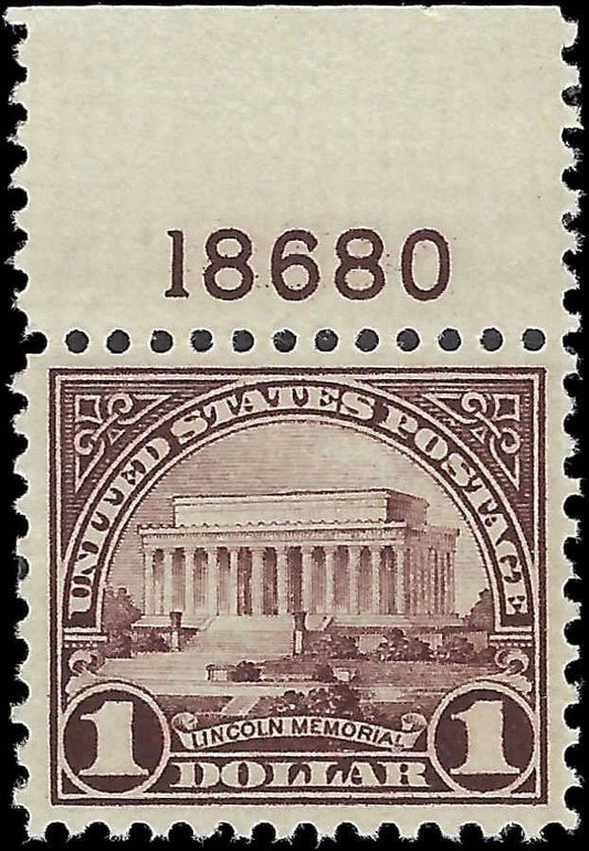 c1923- Scott 571 Lincoln Memorial $1 - MNH, Undisturbed OG - Choice VF-XF!