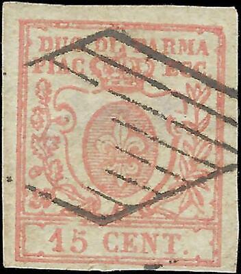 VEGAS - 1857 Parma Italy 15c Stamp - Scott 9 - Used