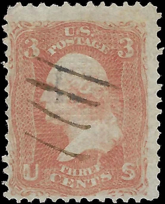c1868 - Scott # 94a 3c Washington with F Grill - Good Condition!