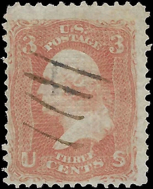 c1868 - Scott # 94a 3c Washington with F Grill - Good Condition!