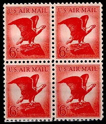 1963 Bald Eagle Block of 4 6c Airmail Postage Stamps - Scott C67 - MNH,OG