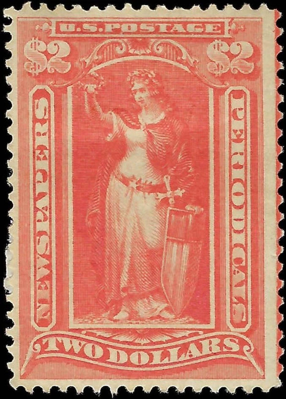 c1895 - Scott PR120 Newspaper Periodical Stamp $2 - MH, OG