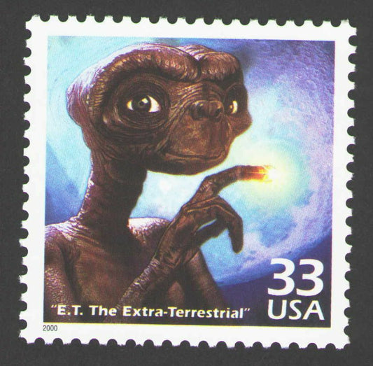 2000 E. T. The Extra - Terrestrial Single 33c Postage Stamp, Scott 3190m, MNH, OG