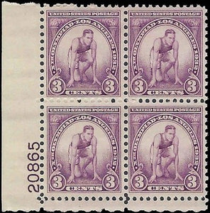 c1932 - #718 Olympic Games Plate Block - MNH, Undisturbed OG