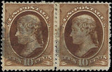 VEGAS - 1882 USA Jefferson 10c Pair - Scott 209 - Nice Centering!