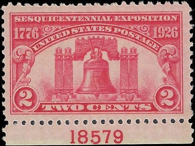 c1926 - Sc# 627 MNH, OG Light Gum Disturbance - with Plate Number - Centering!