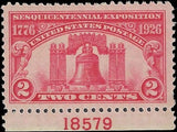 c1926 - Sc# 627 MNH, OG Light Gum Disturbance - with Plate Number - Centering!