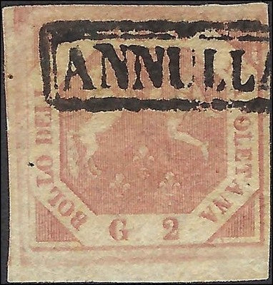 1858 Two Sicilies, Naples, Italy 2g Stamp - Sc# 3 - FV793