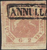1858 Two Sicilies, Naples, Italy 2g Stamp - Sc# 3 - FV793