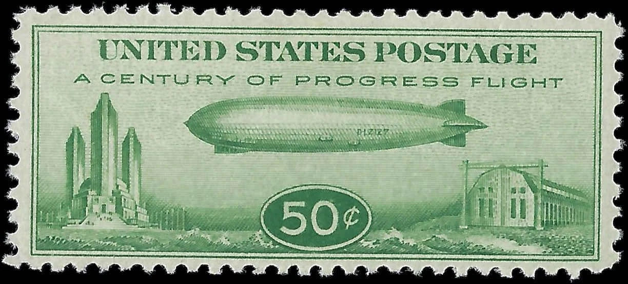 1933 USA - Scott C18 Air Post Zeppelin - MNH, OG - Choice Centering! Fresh!