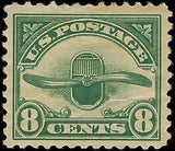 c1923 - Scott C4 8c Airmail Stamp - MH, OG - Thin Top Edge