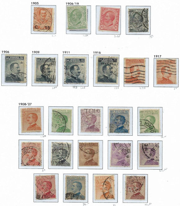 1905--27 Italy Sets - Better Cat Value - Sc# 97-110 & More - Used - READ
