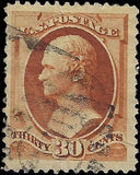 c1888 - Scott 217 30c Hamilton Stamp - Used - Light Creasing