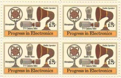 1973 Progress in Electronics Block of 4 15c Postage Stamps, Scott1502, MNH, OG