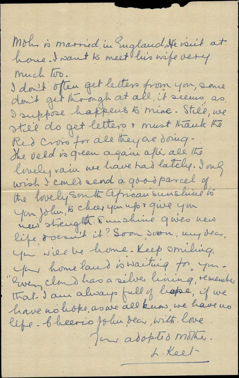 WW2 Cover & Christmas Letter from South Africa to POW in Germany Stalag VIIIB