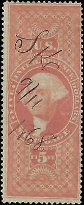 VEGAS - 1862-71 Revenue - Scott R91c - $5 Mortgage - Nice Looking!