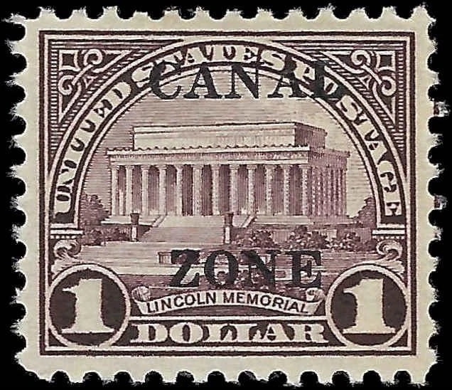 1926 USA Canal Zone $1 - Scott 95 - MH, OG - Solid - Excellent Centering!
