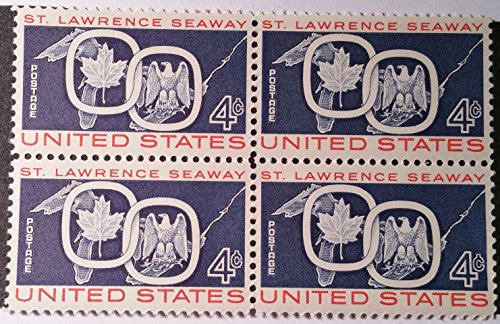 1959 St. Lawrence Seaway Block of 4 4c Postage Stamps, Scott1131, MNH, OG