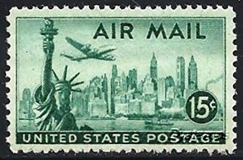 1947 Statue of Liberty Air Mail Single 15c Postage Stamp -Scott C35 -MNH,OG czc35a