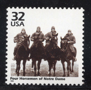 1998 1920s 4 Horseman of Notre Dame Single 33c Postage Stamp, Sc# 3184l, MNH, OG