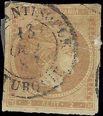 VEGAS - Greece Hermes Head 2L - Scott 44? - Turkey Cancel - 2 Tears - FV383