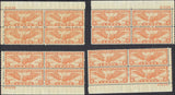 c1934 Scott C19 Airmail Plate Block Set - All MNH, OG