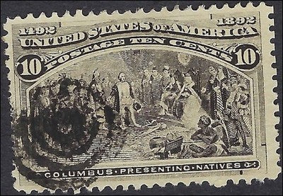 c1893 10c Columbian - Scott 237 - Used with Good Centering
