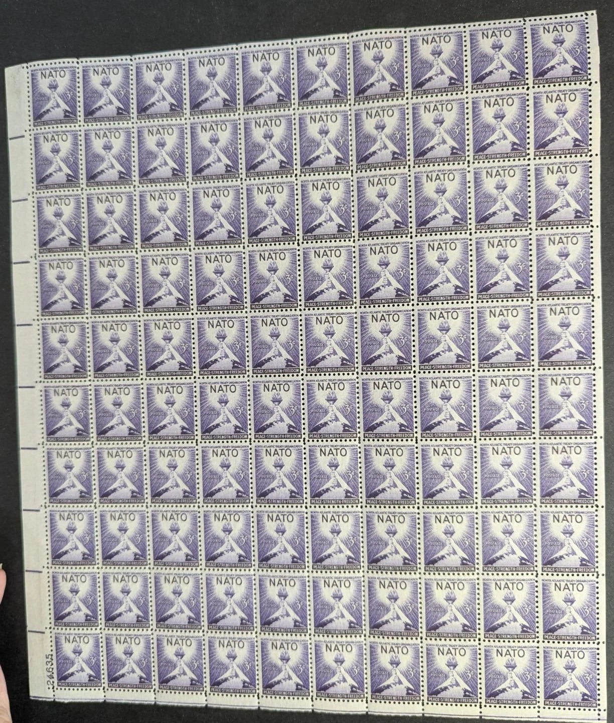 1952 USA NATO 3c Sheet -Scott 1008 -MNH, Undisturbed OG - No Sig Flaws