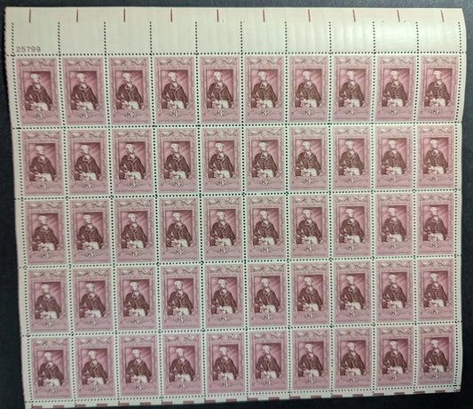 1957 USA 3c Layayette Sheet -Scott 1097 -MNH, Undisturbed OG -No Sig Flaws