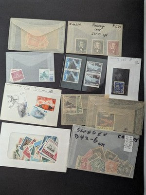 Misc Nordic Stamps (Much Iceland!) in Glassines Unopened From Estate! -67 Photos