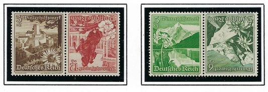 1938 Tete Beche Pairs -Sc# B123/B128,B125/B126 - MNH, Undisturbed OG - Fresh!