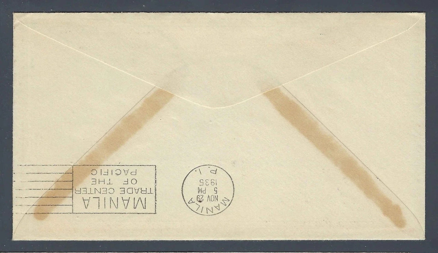 1935 FAM Route 14 First Flight Cover Honolulu to Manila C20 Pair Via Shanghai