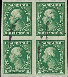 c1916 - USA - Sc# 481 Imperf - Used Block of 4 - Nice Centering!