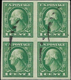 c1916 - USA - Sc# 481 Imperf - Used Block of 4 - Nice Centering!