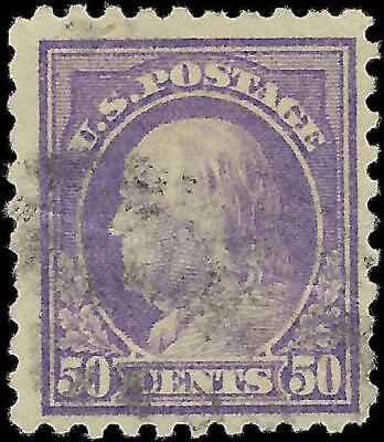 VEGAS - 1917 Franklin 50c - Scott 477 Used - Crease - Verified No Watermark - P10
