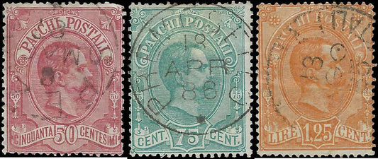 1884 Italy Parcel - Scott Q3-Q5 - Canceled - Some Minor Flaws - See Photos