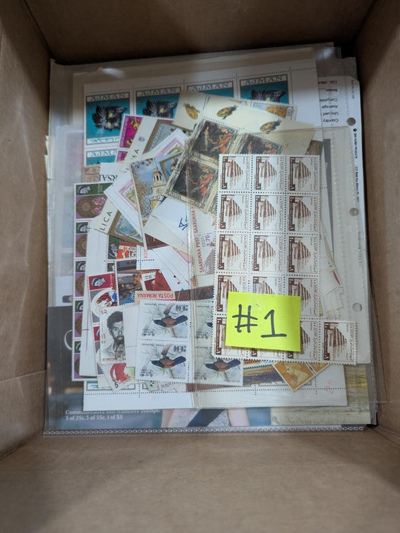Box of Sheets & Multiples - Modern & Older Mix -Various Countries -See 89 Photos