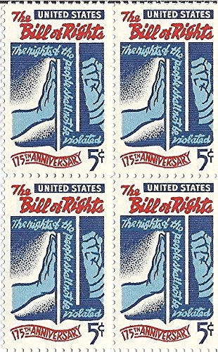 1966 Bill of Rights Block Of 4 5c Postage Stamps, Scott1312, MNH, OG